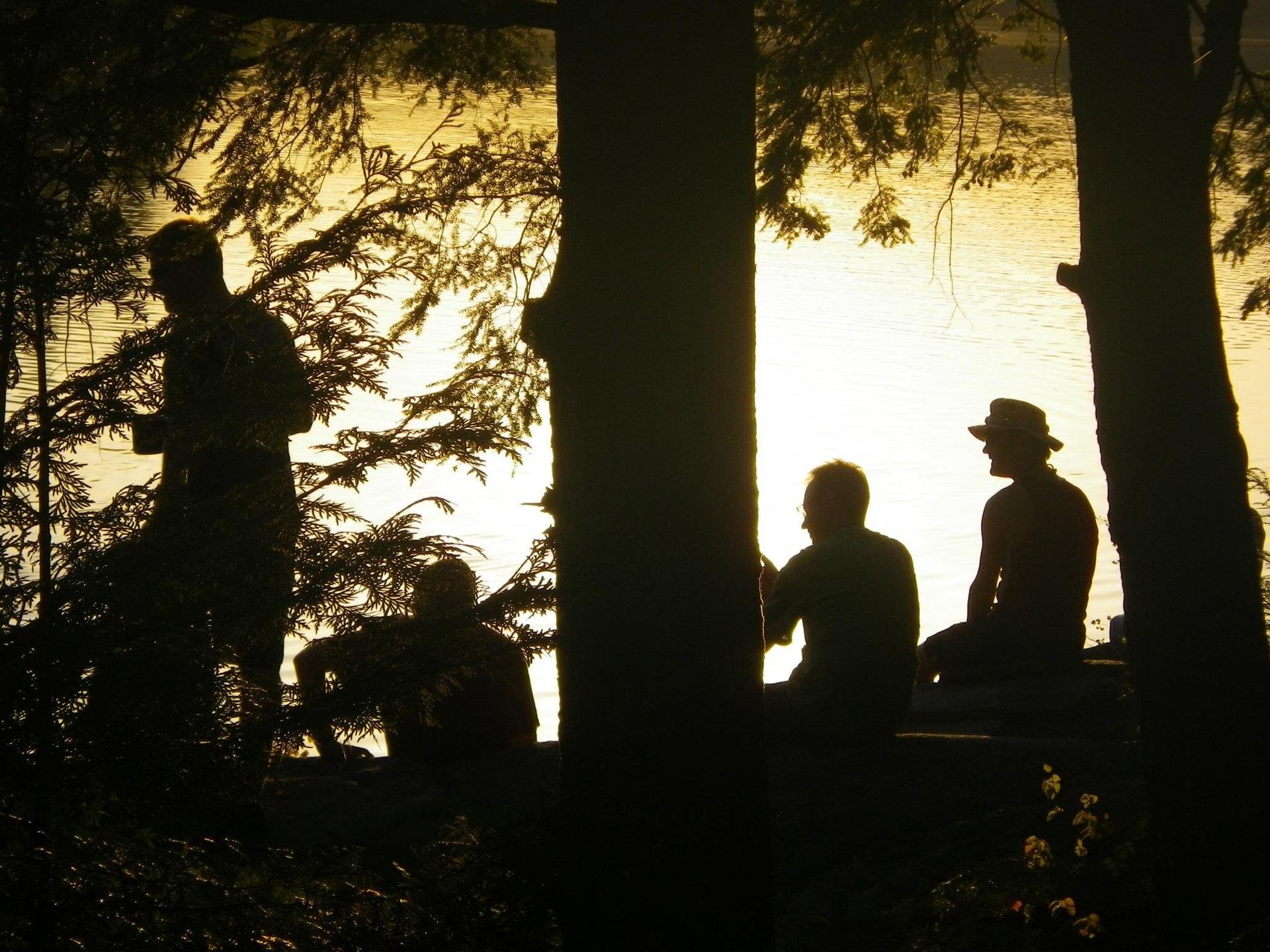 sunset at camp in Ontario, Canada