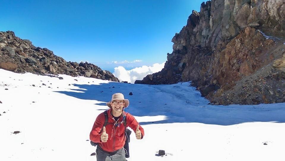 hiking taranaki mountain in New Zealand