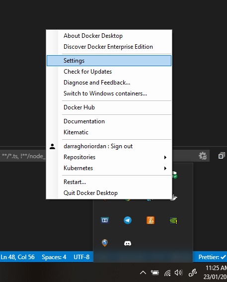 Docker settings Docker settings