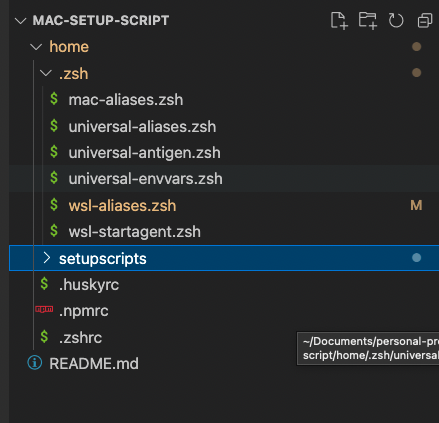 Homeshick file list as example