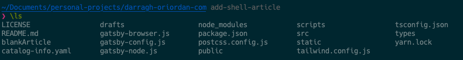 old ls output