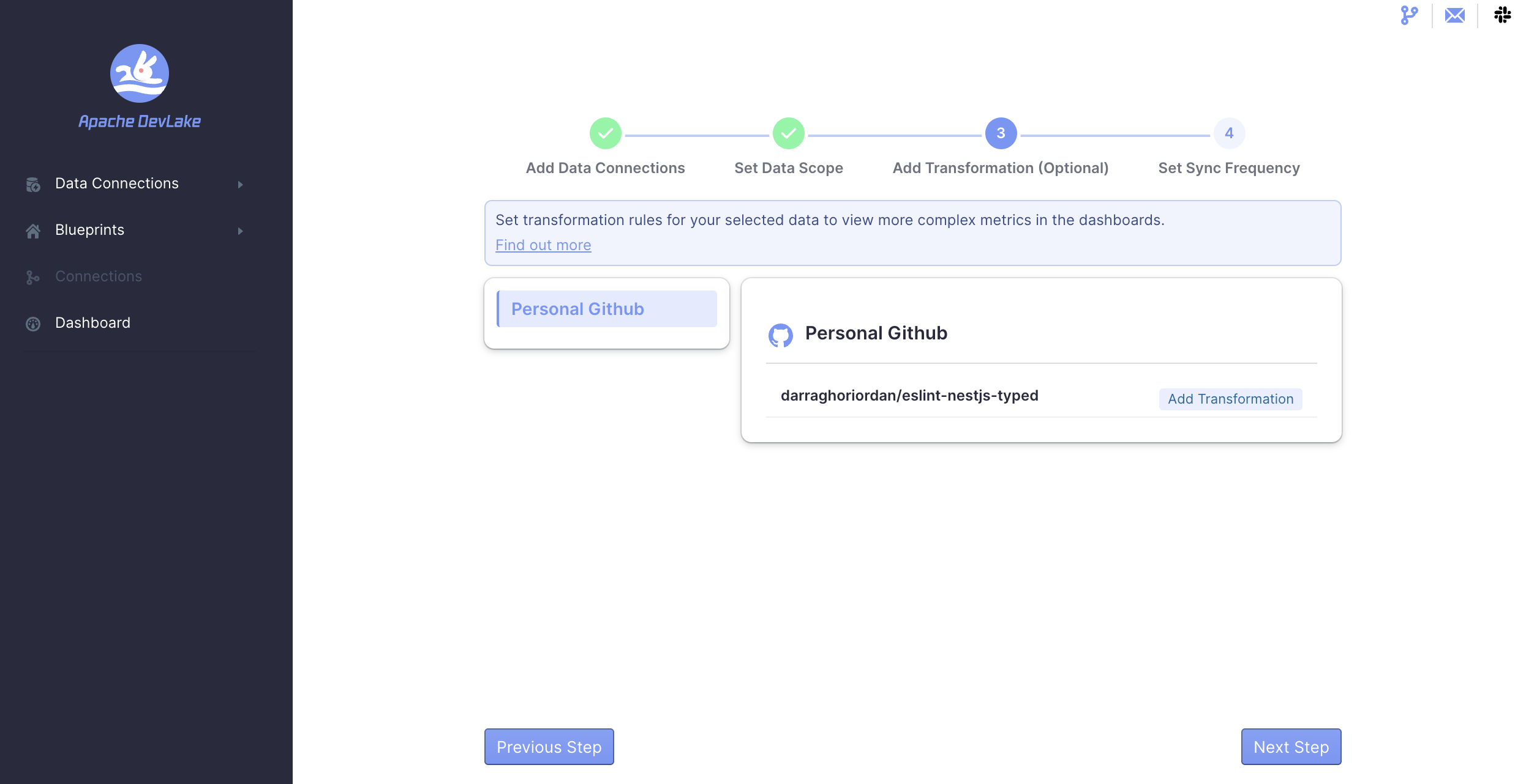 Add blueprint screen - optional transformation