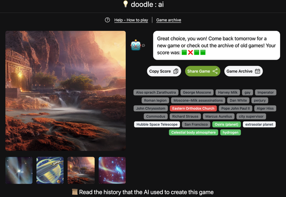 Doodle:ai game interface